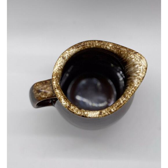Vintage Hull Oven Proof Pottery Small Pitcher Creamer Syrup Brown Drip Glaze USA - Picture 3 of 8
